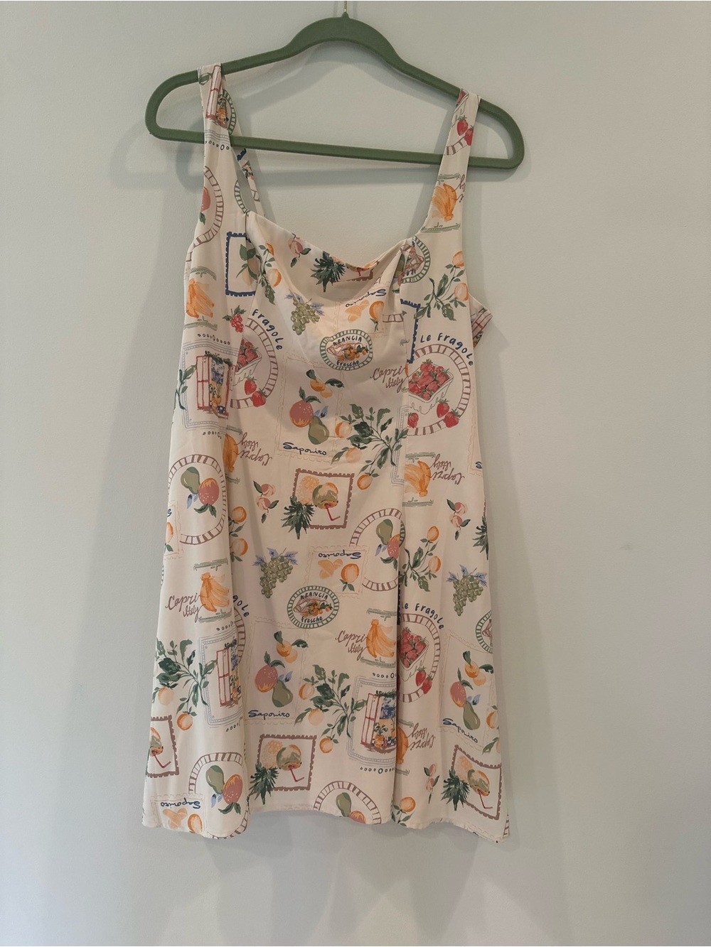 A & F Cream Fruit-Print Summer Dress
